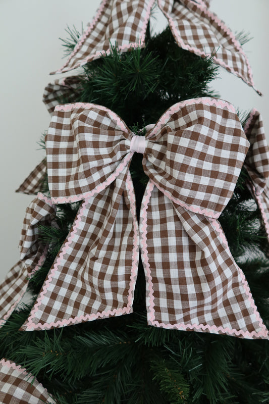 Chocolate gingham bow