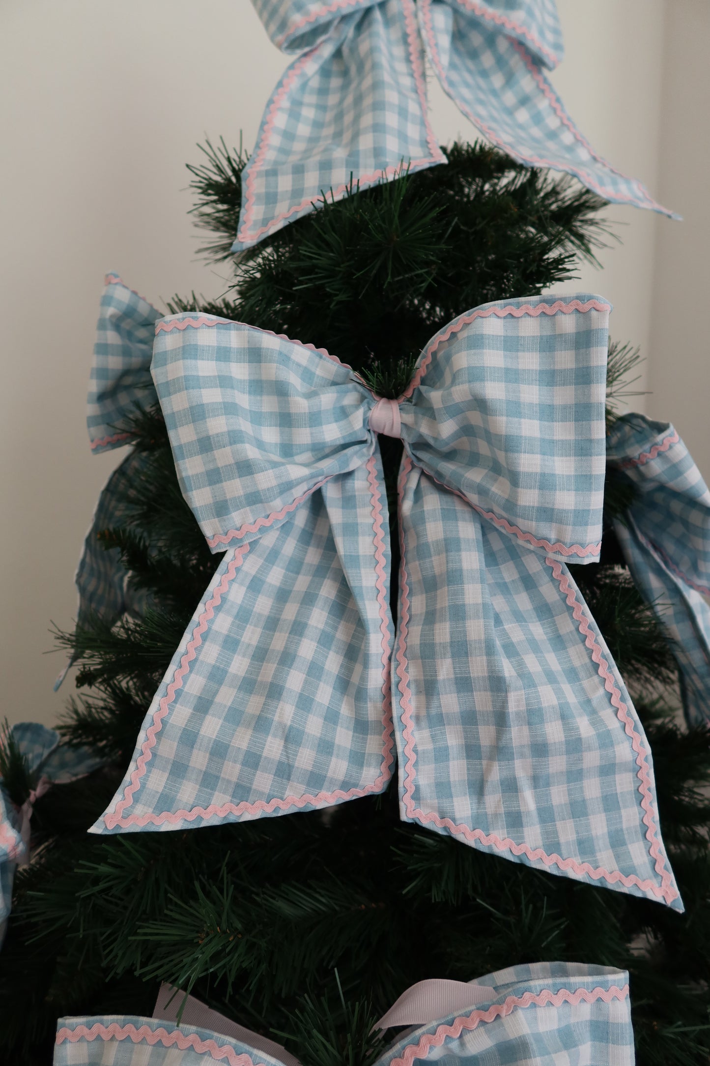 Blue gingham bow