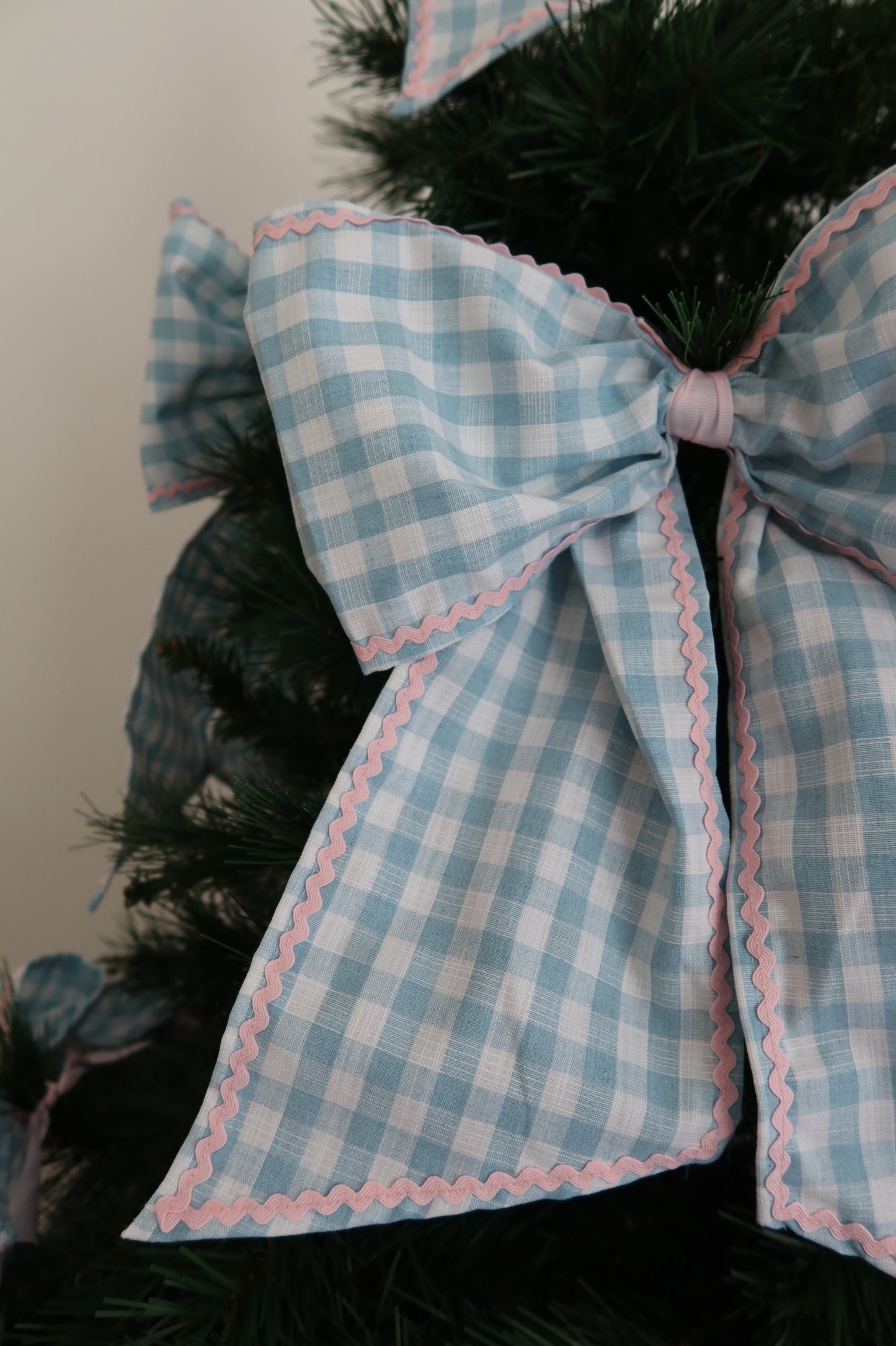 Blue gingham bow
